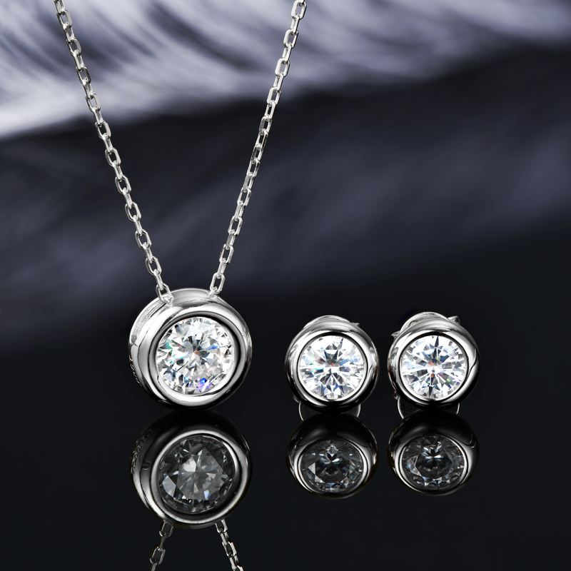 IOGOU 6.5mm 1ct Bezel Moissani - مراجعة Bezels Set Pendant وسعره