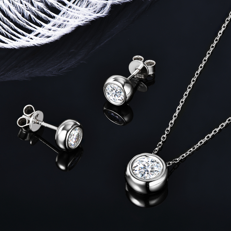 IOGOU 6.5mm 1ct Bezel Moissani - مراجعة Bezels Set Pendant وسعره