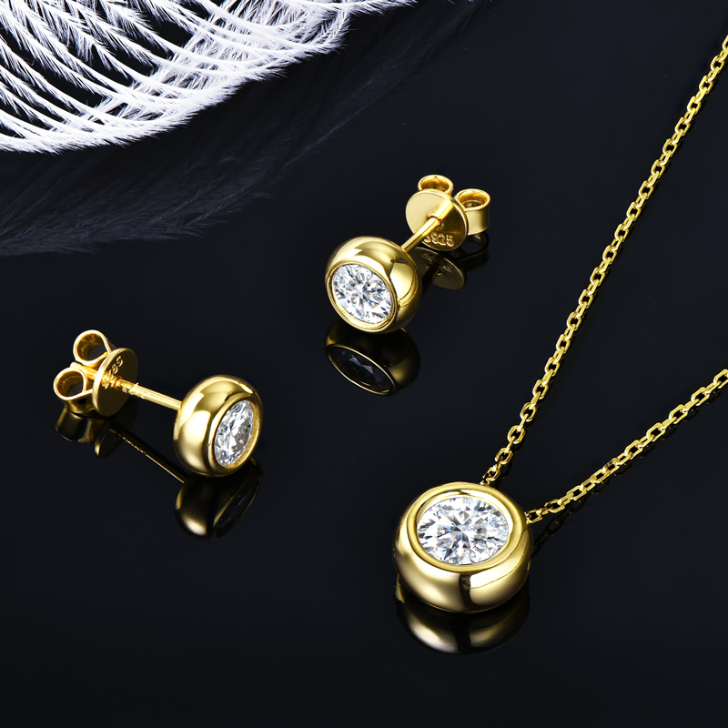 IOGOU 6.5mm 1ct Bezel Moissani - مراجعة Bezels Set Pendant وسعره