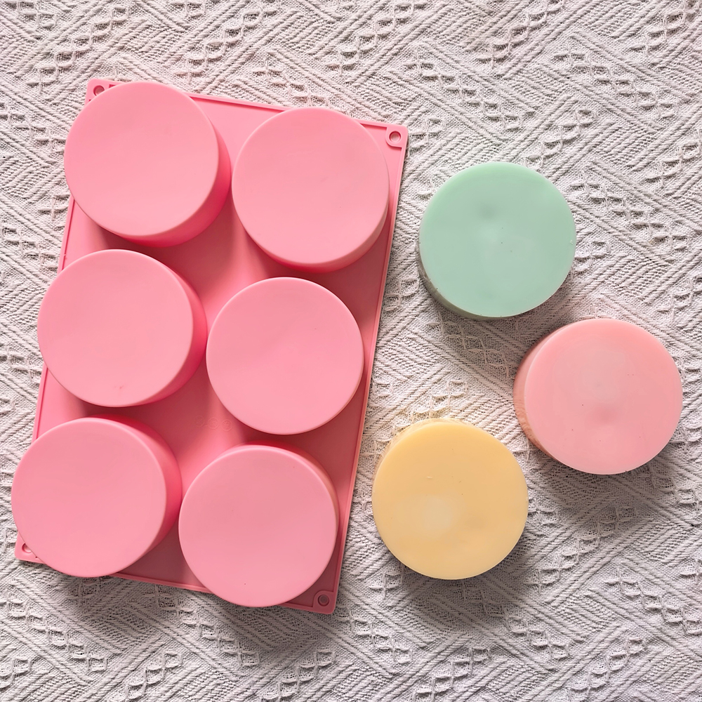 1pc 6-cavity large round disc  - مراجعة Coaster Mold Round وسعره