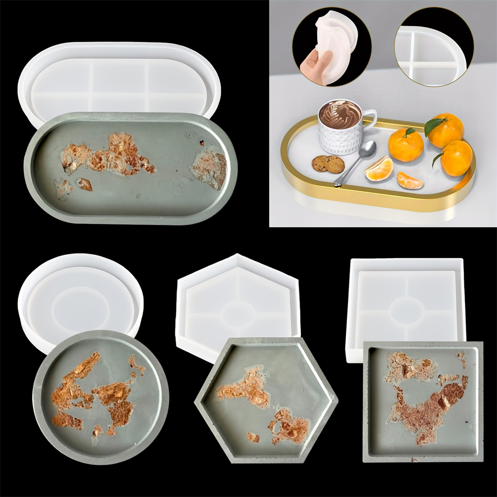4pcs/Set Storage Tray Coaster  - مراجعة Serving Tray Mold وسعره