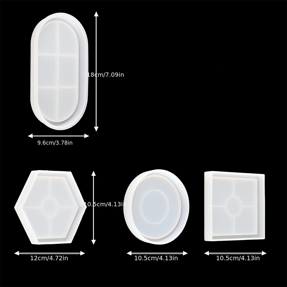 4pcs/Set Storage Tray Coaster  - مراجعة Serving Tray Mold وسعره