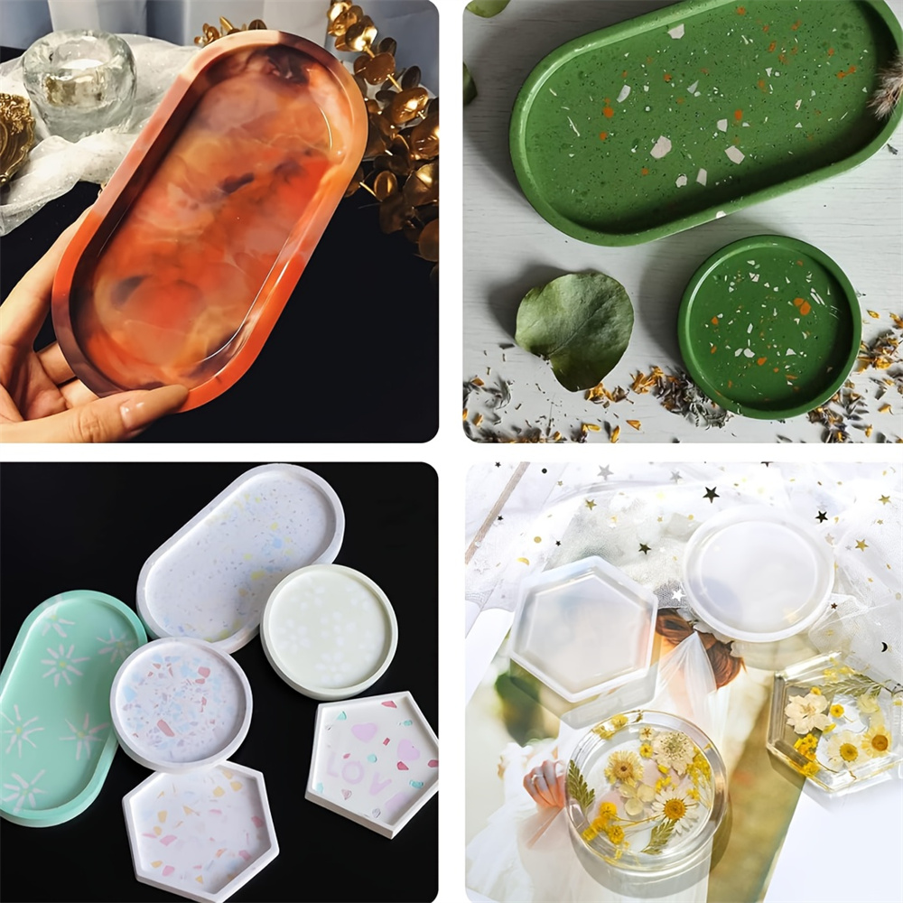 4pcs/Set Storage Tray Coaster  - مراجعة Serving Tray Mold وسعره