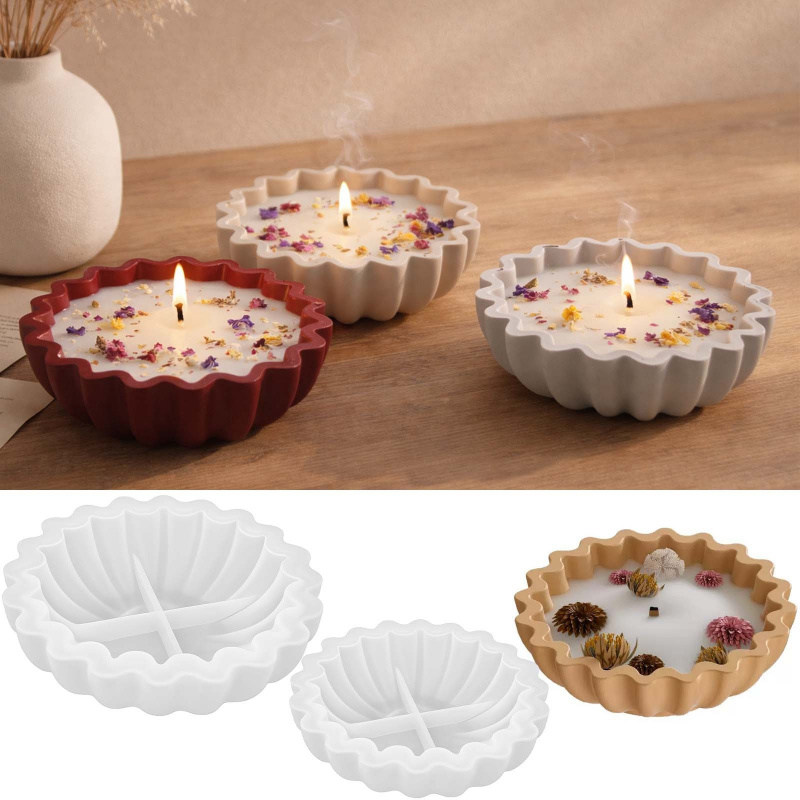 1 Epoxy plaster origami wave e - مراجعة Coaster Mold Round وسعره