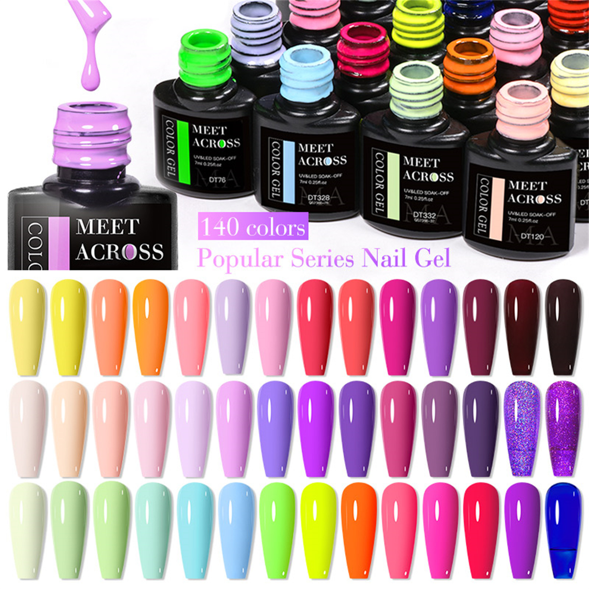 8pcs Gel Nail Polish Set HEMA  - مراجعة Resin Glitter Pack وسعره