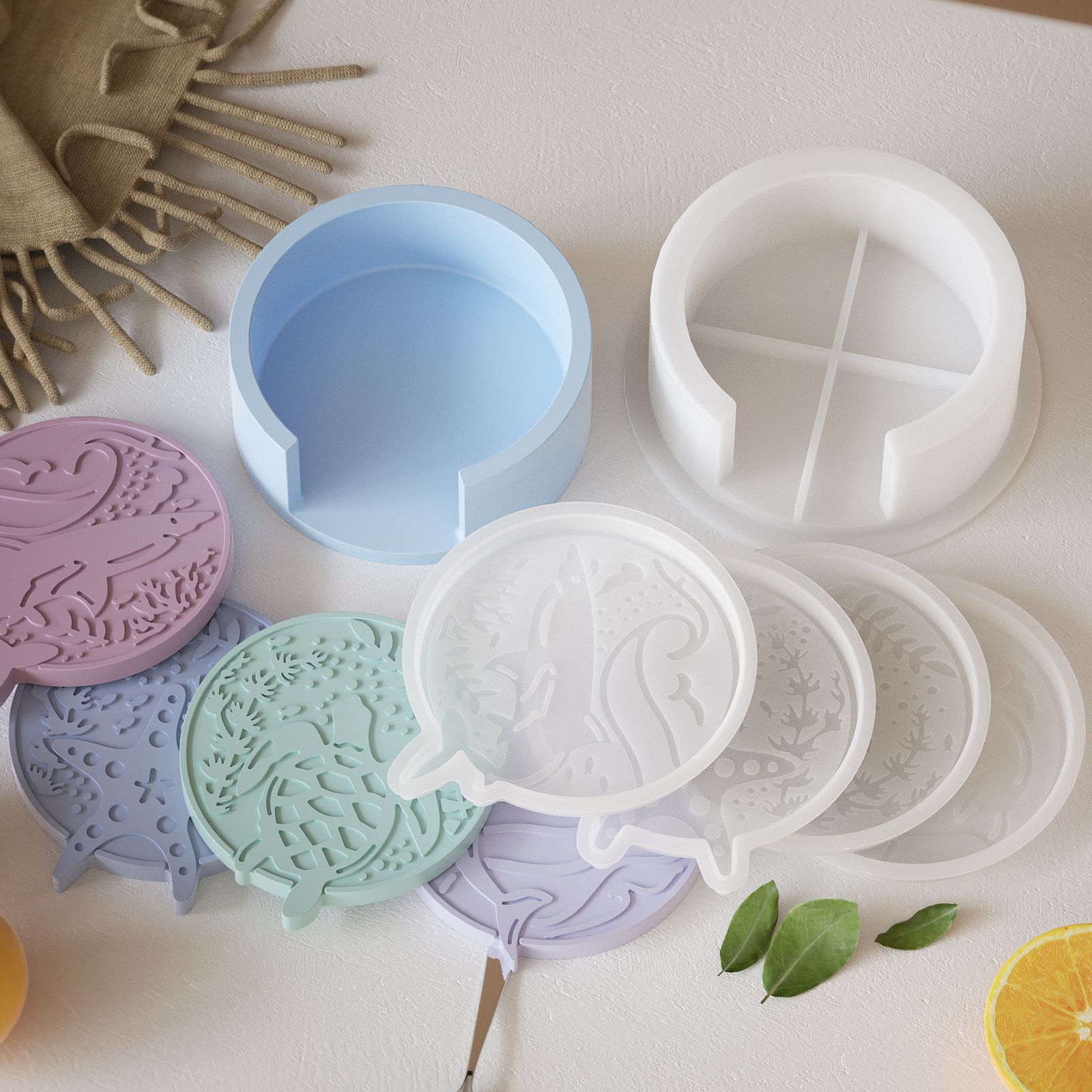 Plaster Coaster Storage Base M - مراجعة Resin Ocean Wave Mold وسعره