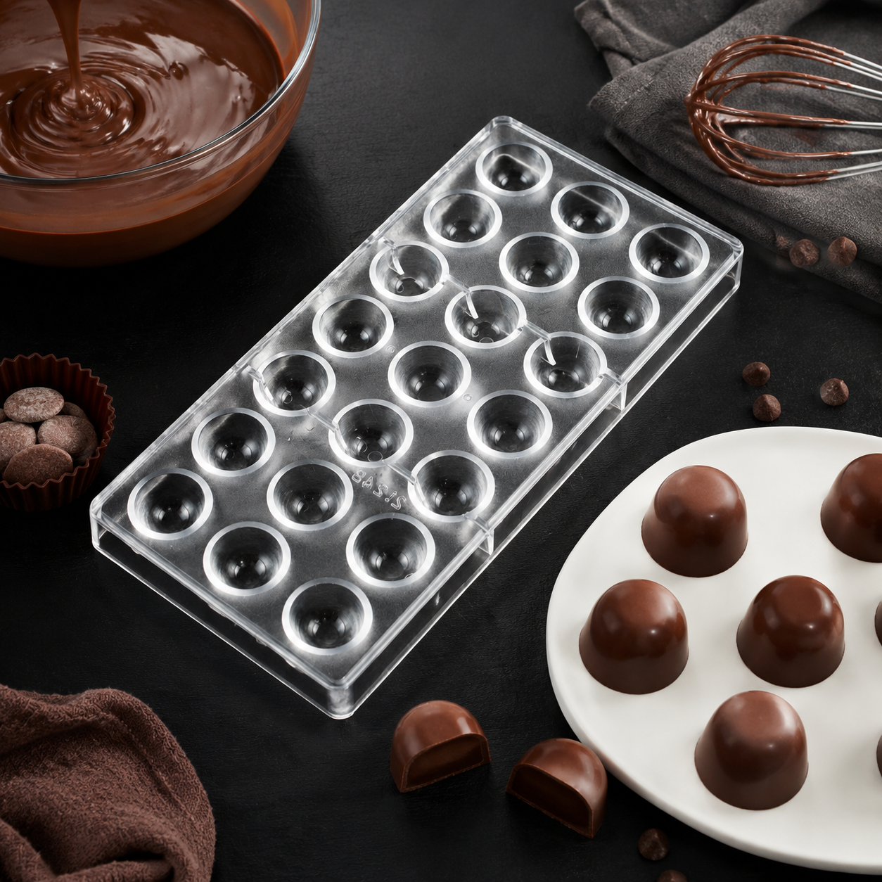 21 Cavity Dome Chocolate Mold  - مراجعة Dome Mold Clear وسعره