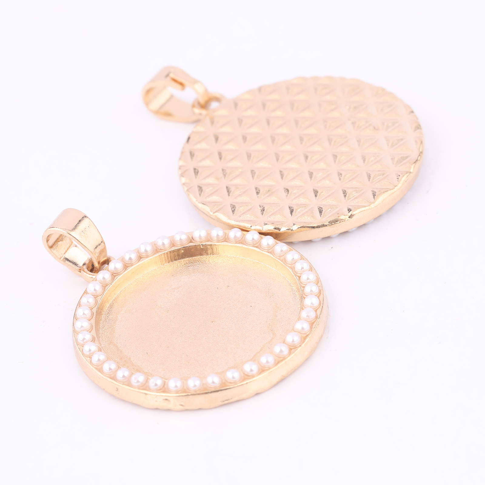 5pcs Kc Gold Pearl Cabochon Ba - مراجعة Bezels Set Pendant وسعره