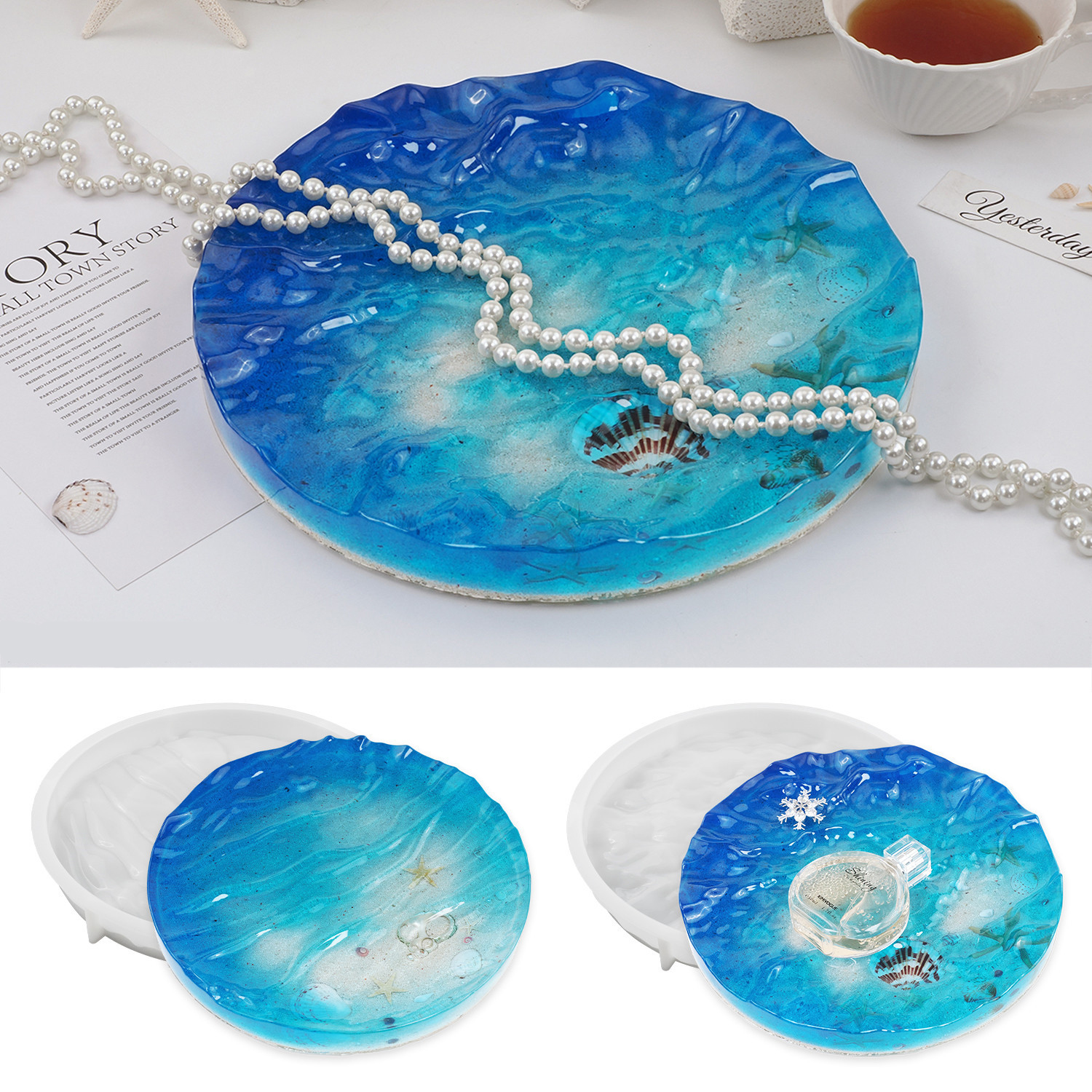 Sea Wave Tray Crystal Epoxy Re - مراجعة Resin Ocean Wave Mold وسعره