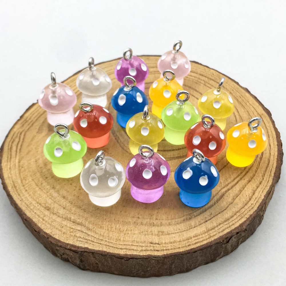 16pcs Luminous Mushroom Charms - مراجعة Resin Craft Projects وسعره