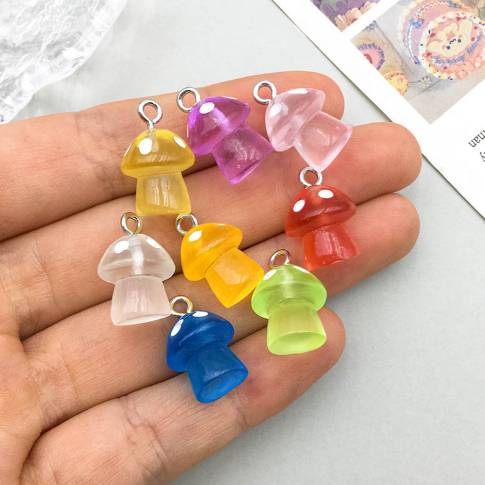 16pcs Luminous Mushroom Charms - مراجعة Resin Craft Projects وسعره