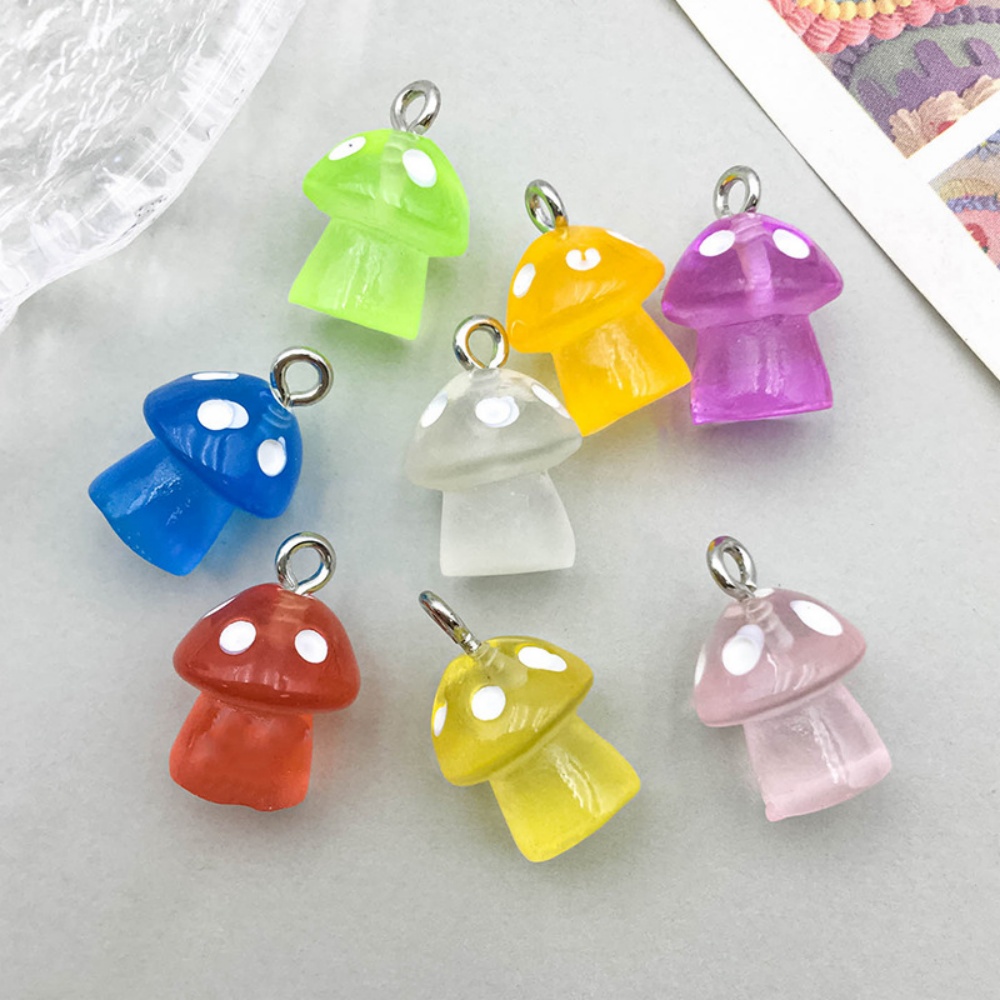 16pcs Luminous Mushroom Charms - مراجعة Resin Craft Projects وسعره