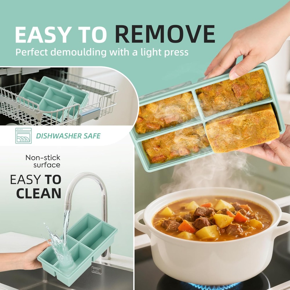 Silicone Freezer Trays with Li - مراجعة Silicone Mold Tray وسعره