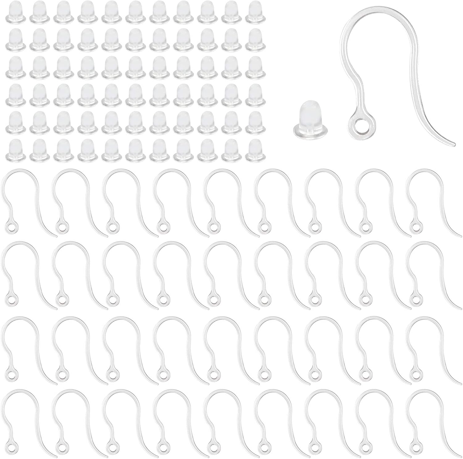 40pcs Clear Plastic Earring Ho - مراجعة Resin Craft Projects وسعره