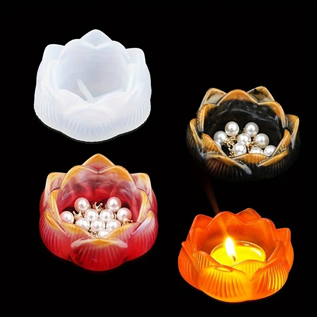 1pc DIY Lotus Flower Silicone  - مراجعة Flower Preservation Resin وسعره