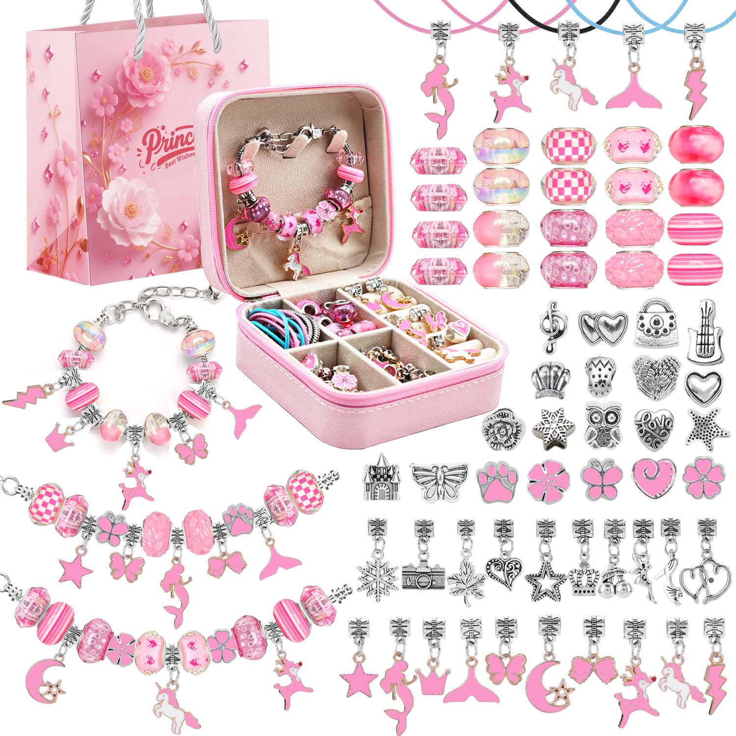 68pcs pink beaded jewelry set, - مراجعة Resin Craft Kit وسعره