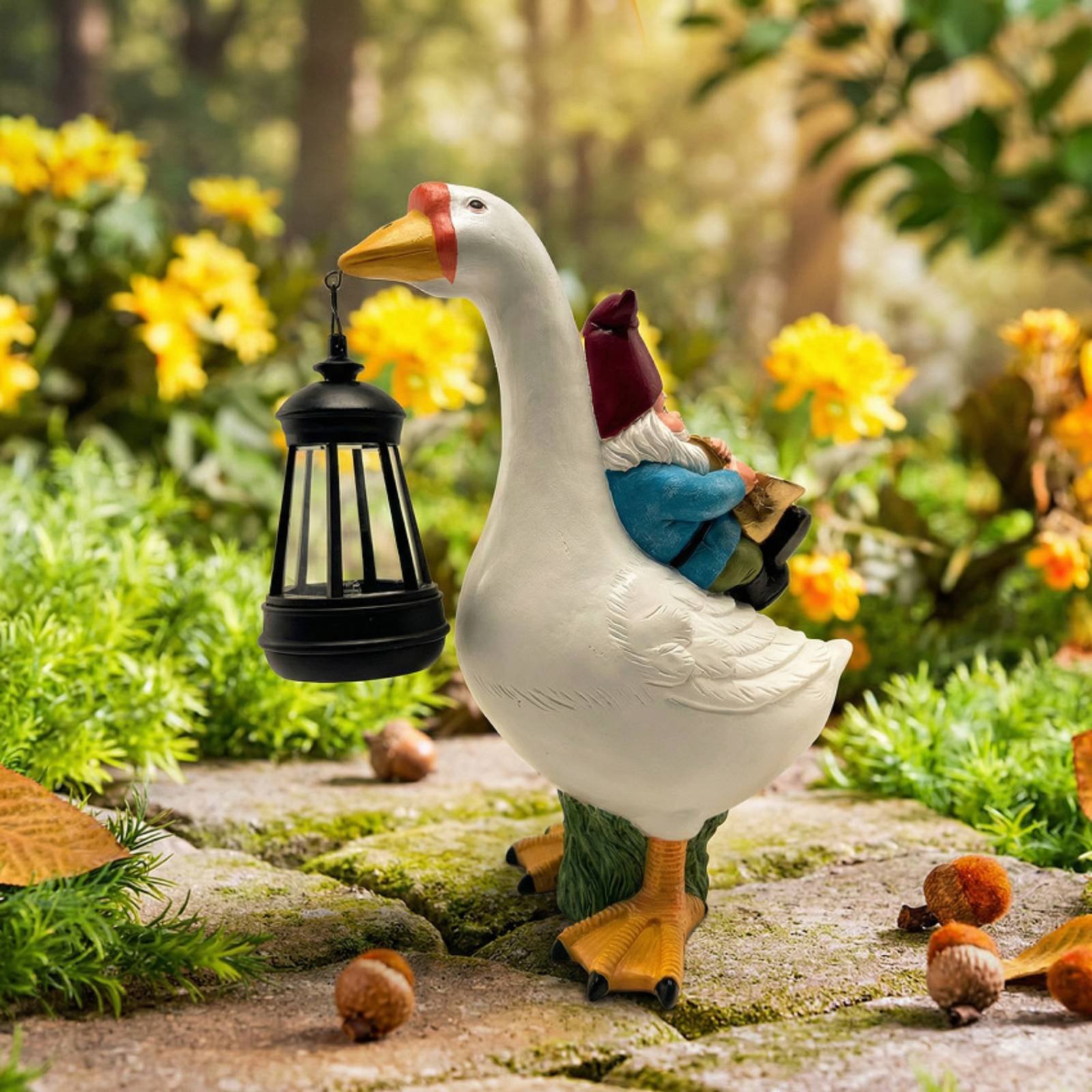 Gnome Riding Goose Statue Weat - مراجعة Crafting Resin وسعره