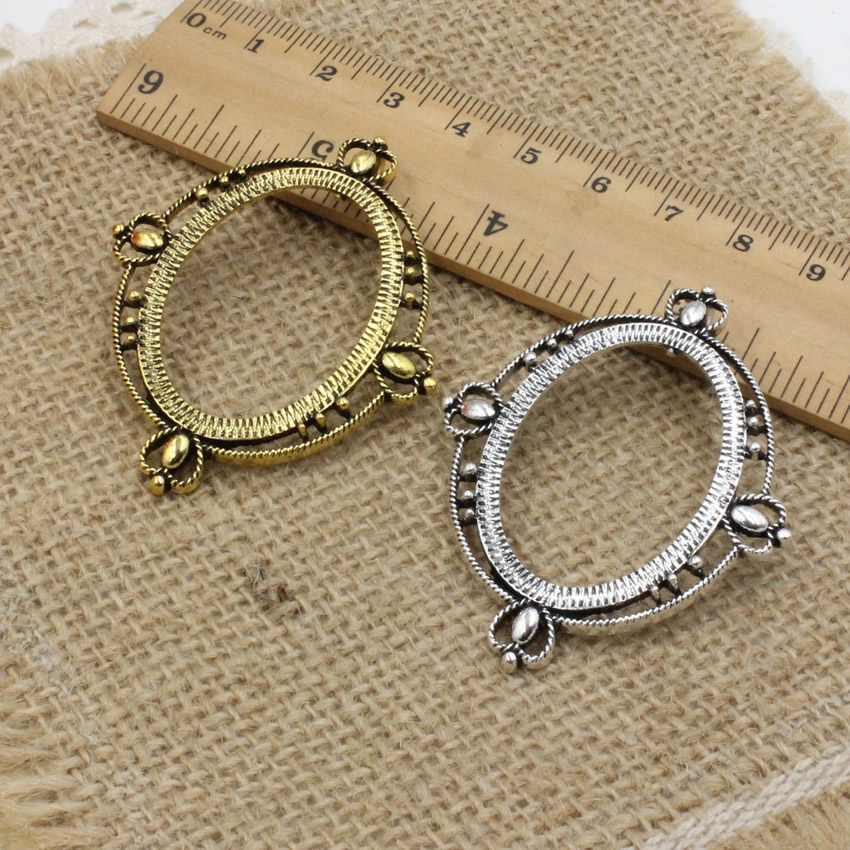 Fit 30x40mm Oval Cabochon Anti - مراجعة Bezels Set Pendant وسعره