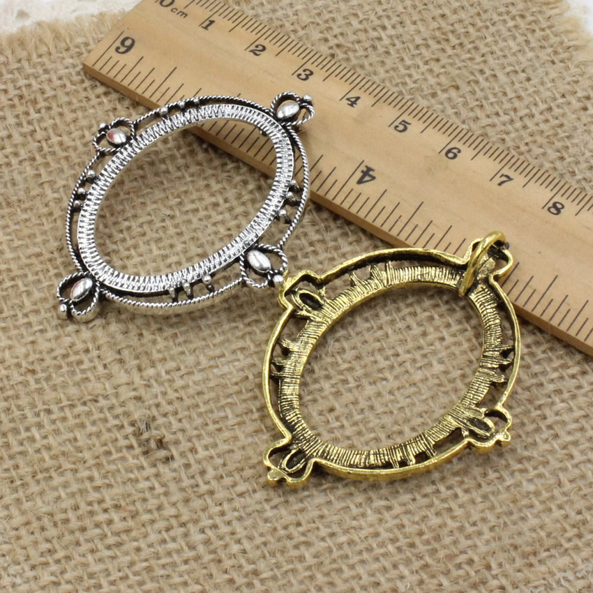 Fit 30x40mm Oval Cabochon Anti - مراجعة Bezels Set Pendant وسعره