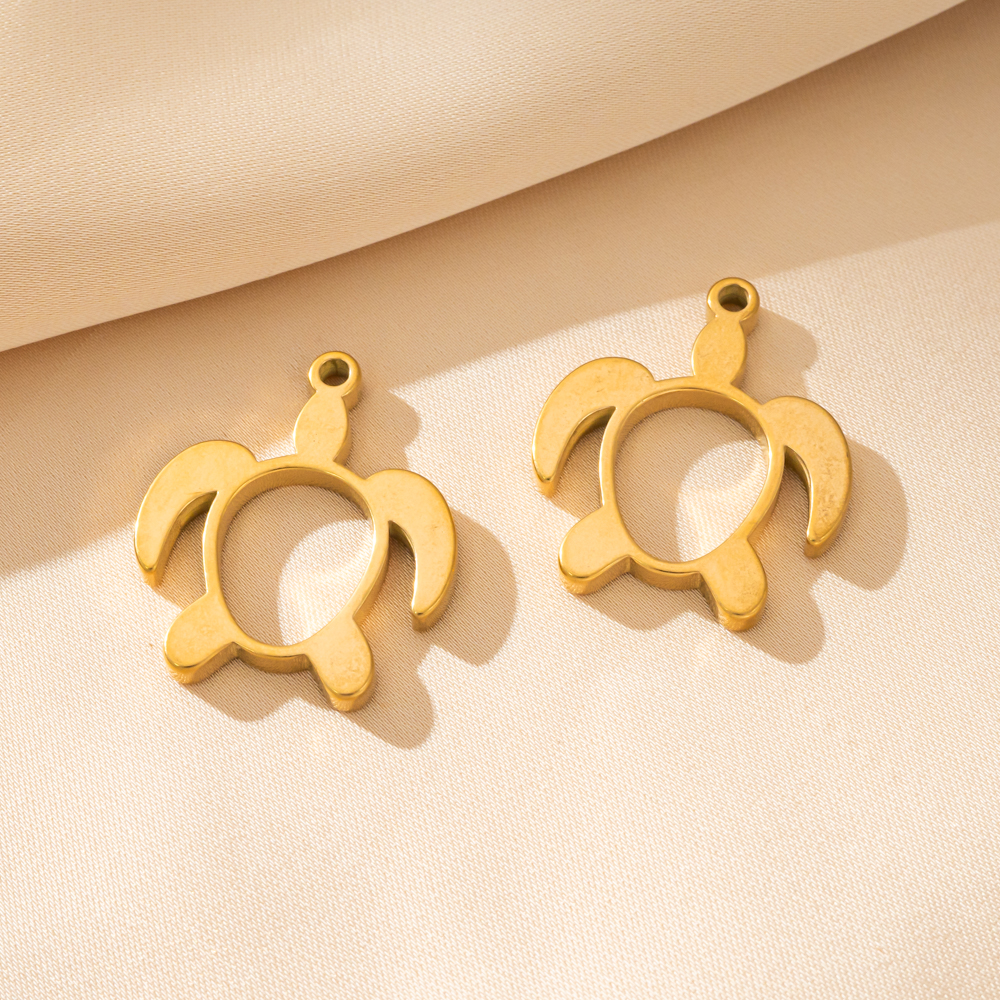 5pcs/Lot Stainless Steel Turtl - مراجعة Bezels Set Pendant وسعره