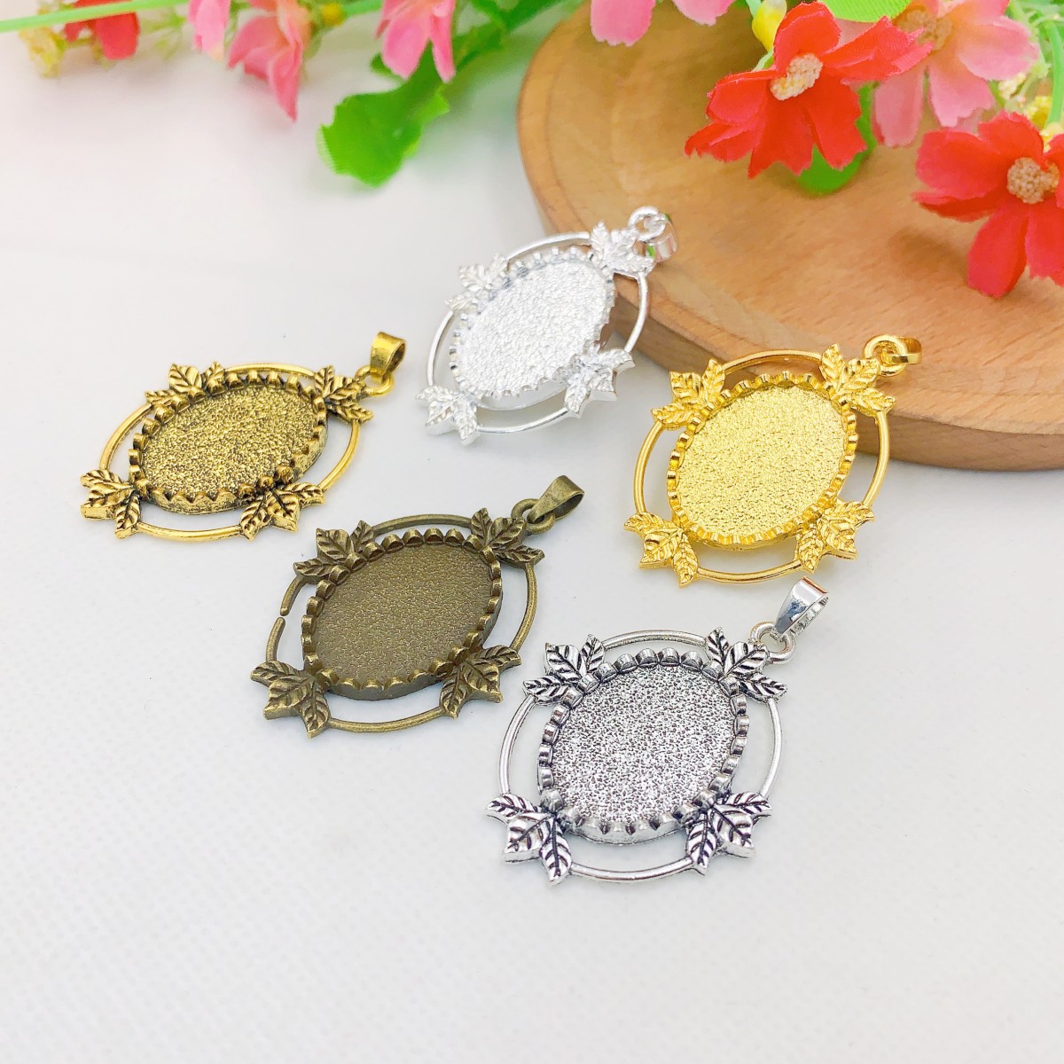 Onebeading Fit 18x25mm Oval Ca - مراجعة Bezels Set Pendant وسعره