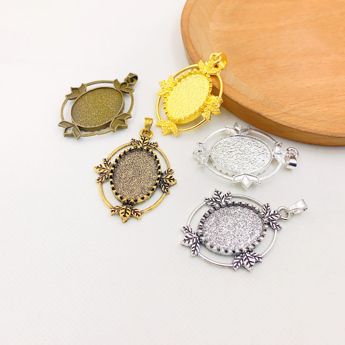 Onebeading Fit 18x25mm Oval Ca - مراجعة Bezels Set Pendant وسعره