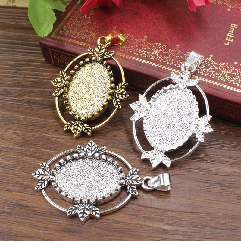 Onebeading Fit 18x25mm Oval Ca - مراجعة Bezels Set Pendant وسعره