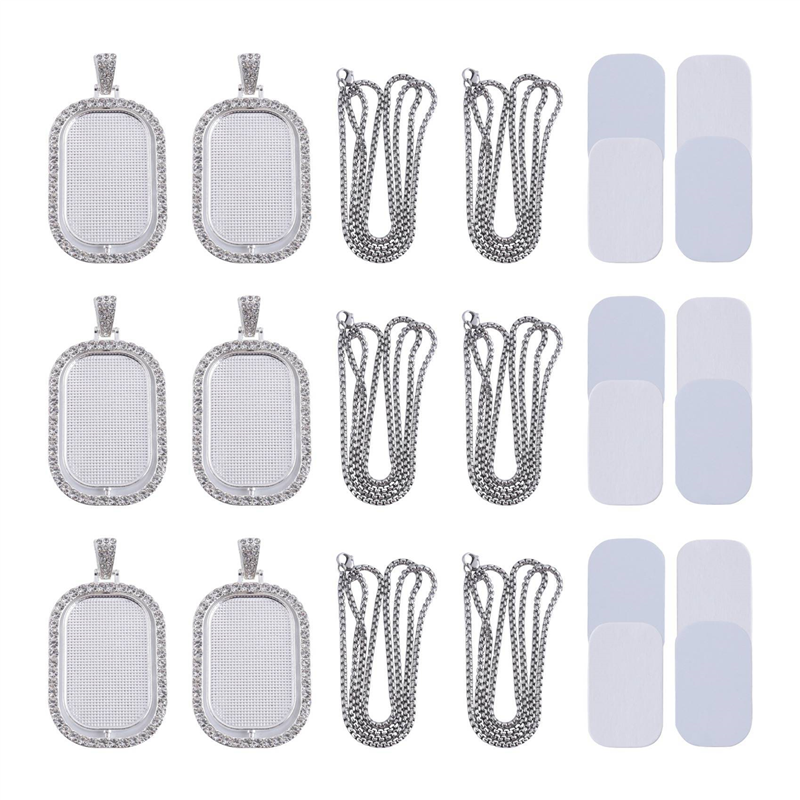 WORTHOWN-48Pcs Sublimation Rhi - مراجعة Bezels Set Pendant وسعره