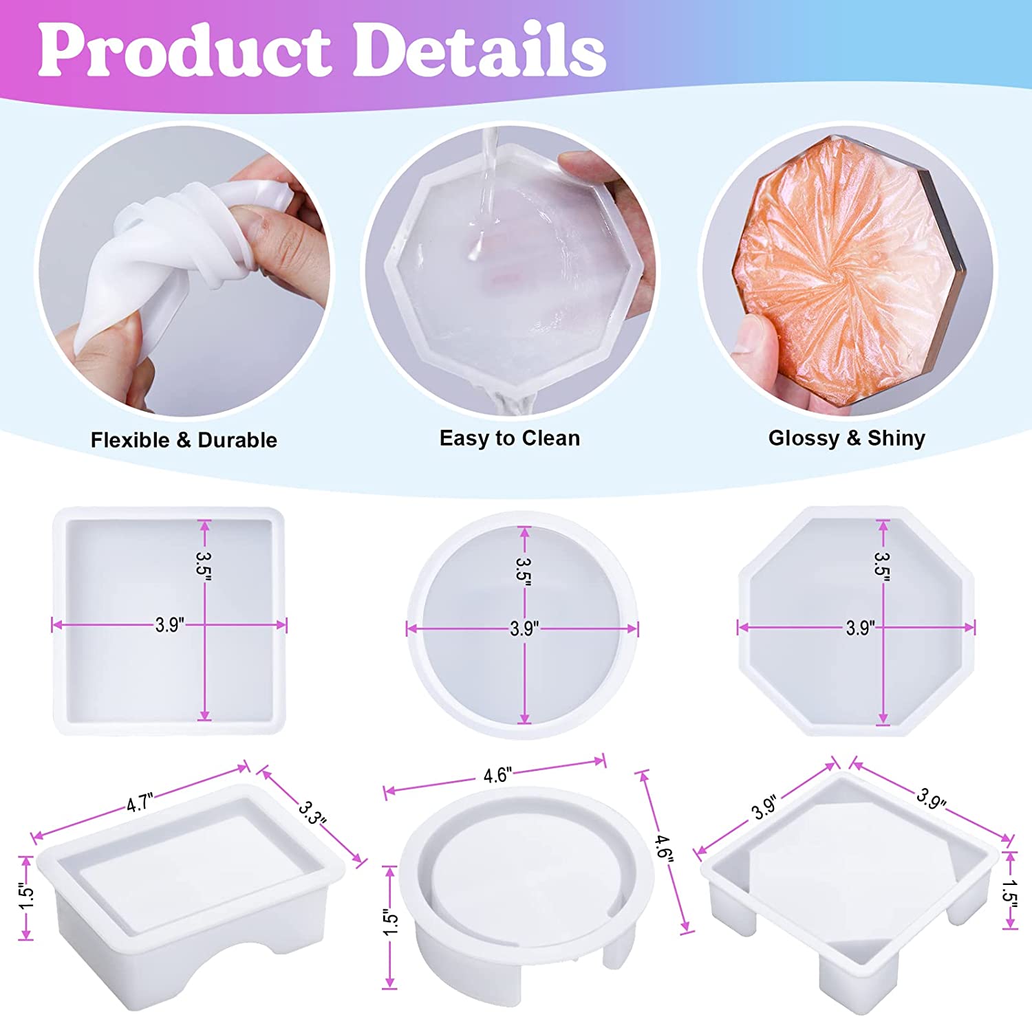 Coaster Resin Molds Silicone,  - مراجعة Coaster Mold Round وسعره