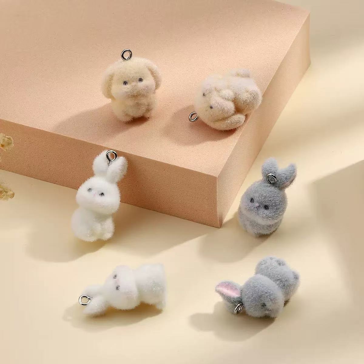 10pcs Flocking Little Rabbit R - مراجعة Resin Craft Projects وسعره