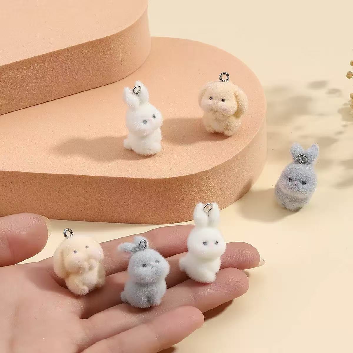10pcs Flocking Little Rabbit R - مراجعة Resin Craft Projects وسعره