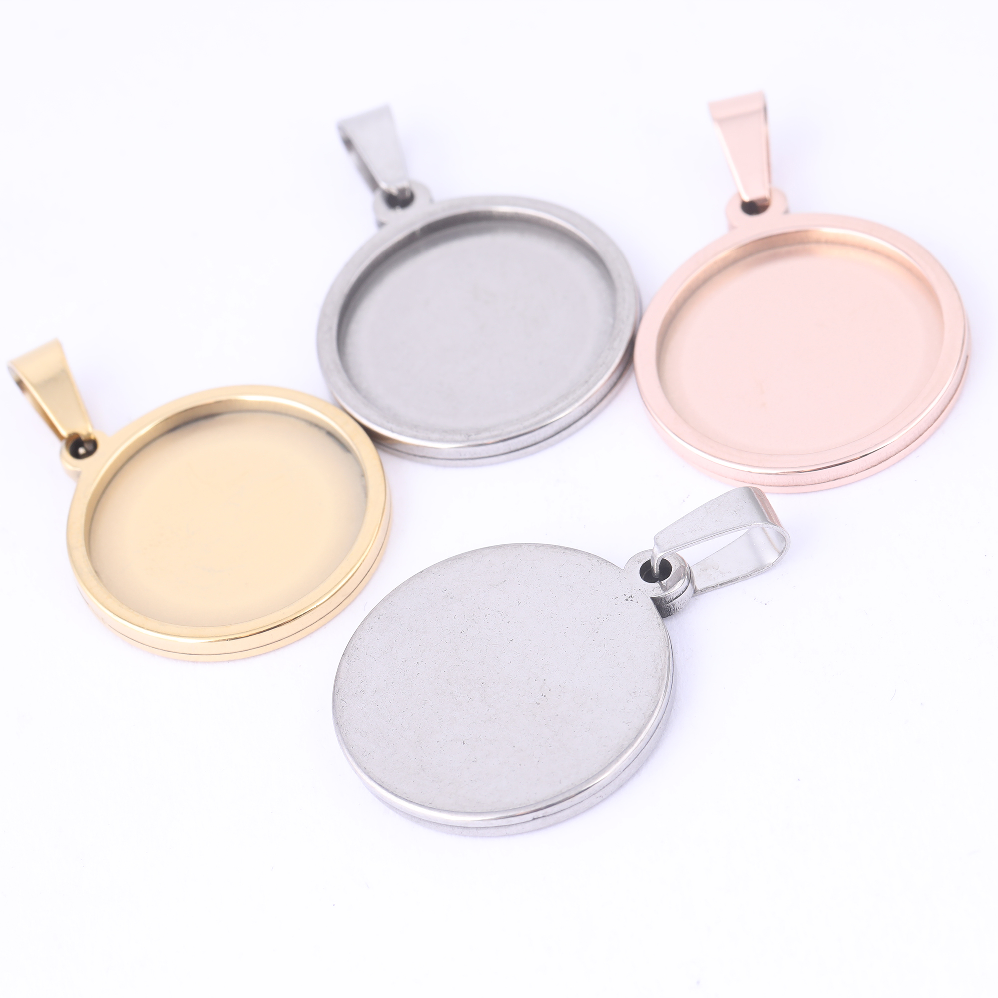 5pcs Stainless Steel 16mm 18mm - مراجعة Bezels Set Pendant وسعره