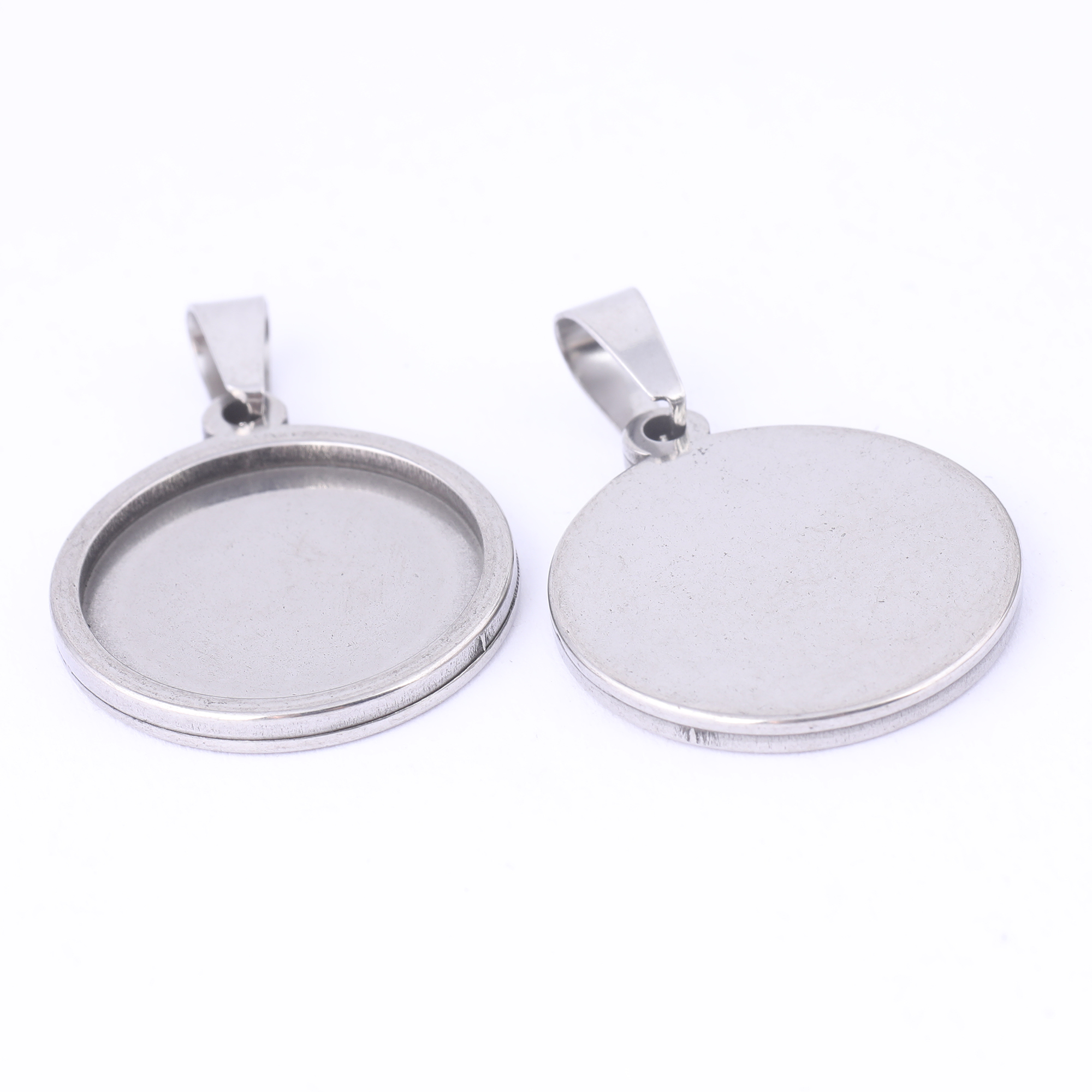 5pcs Stainless Steel 16mm 18mm - مراجعة Bezels Set Pendant وسعره