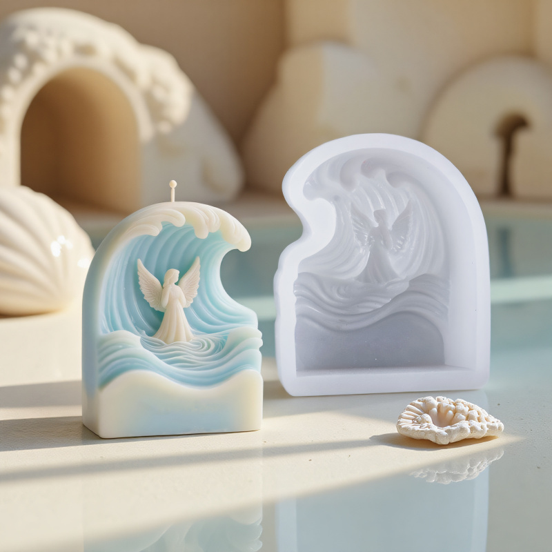 2pcs Wave Angel Silicone Mold  - مراجعة Resin Ocean Wave Mold وسعره